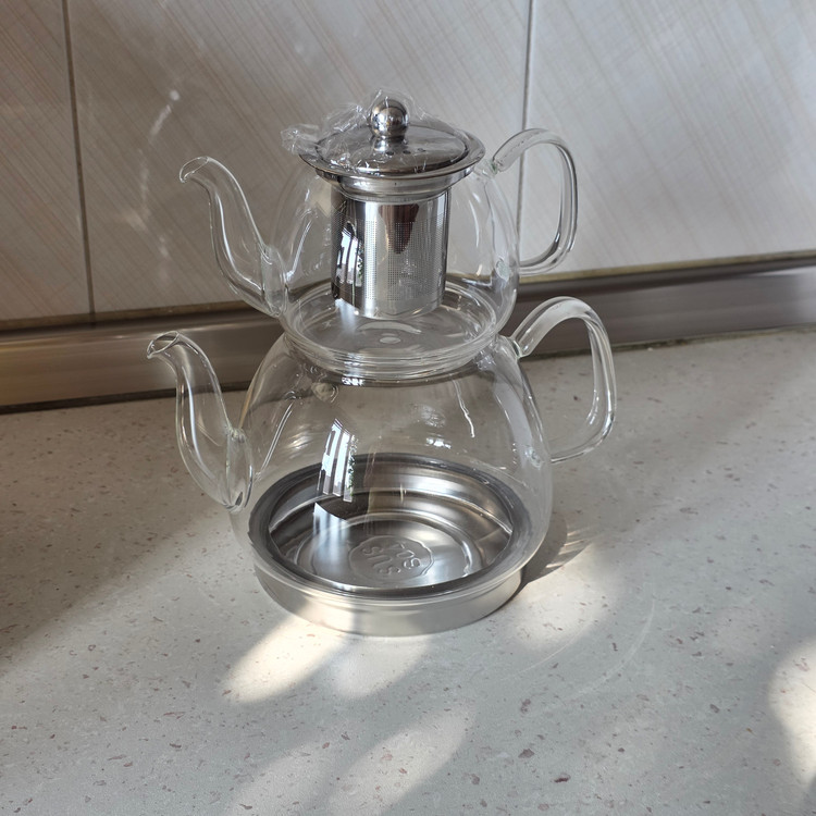 ست کتری و قوری پیرکس کف استیل